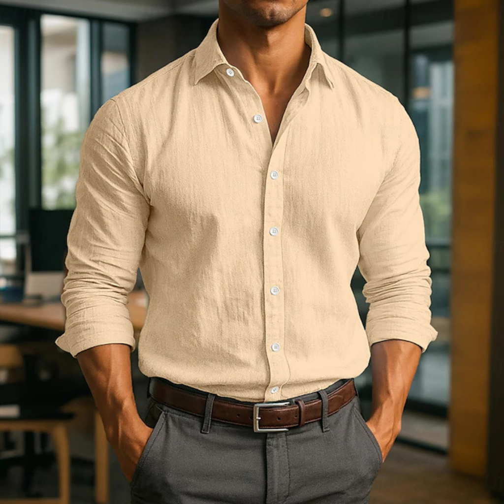 Men's Linen Casual Button-up Shirt