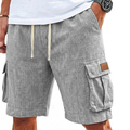Men's Linen Cargo Drawstring Shorts