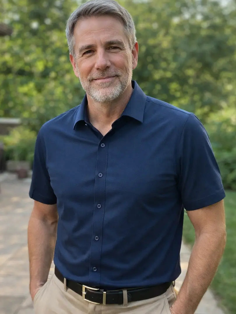 Rafello&Co | Getailleerd Shirt met Korte Mouwen Rafello&Co