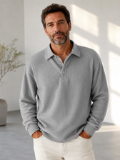 Premium Corduroy Long Sleeve Polo Shirt
