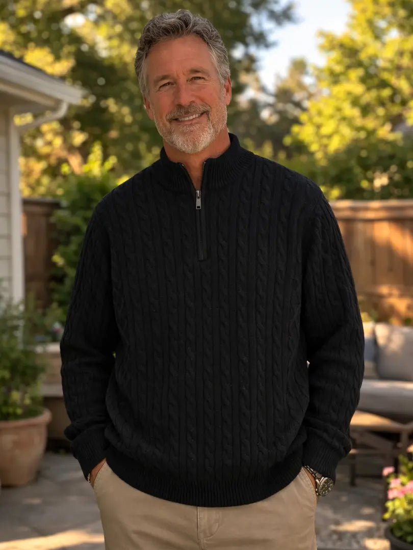 De Veneto – Kasjmieren Half-Zip Cardigan Rafello&Co