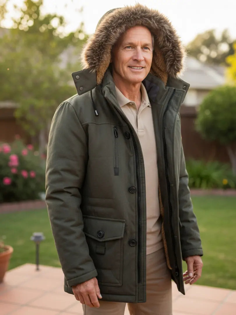 Rafello&Co | Winddichte Jas met Bontkraag Rafello&Co