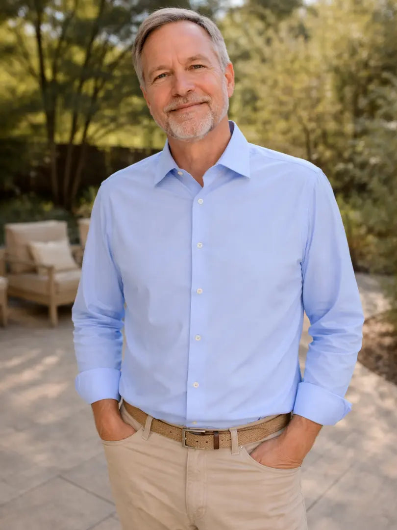 Rafello&Co | Gebreid Strijkvrij Overhemd Rafello&Co