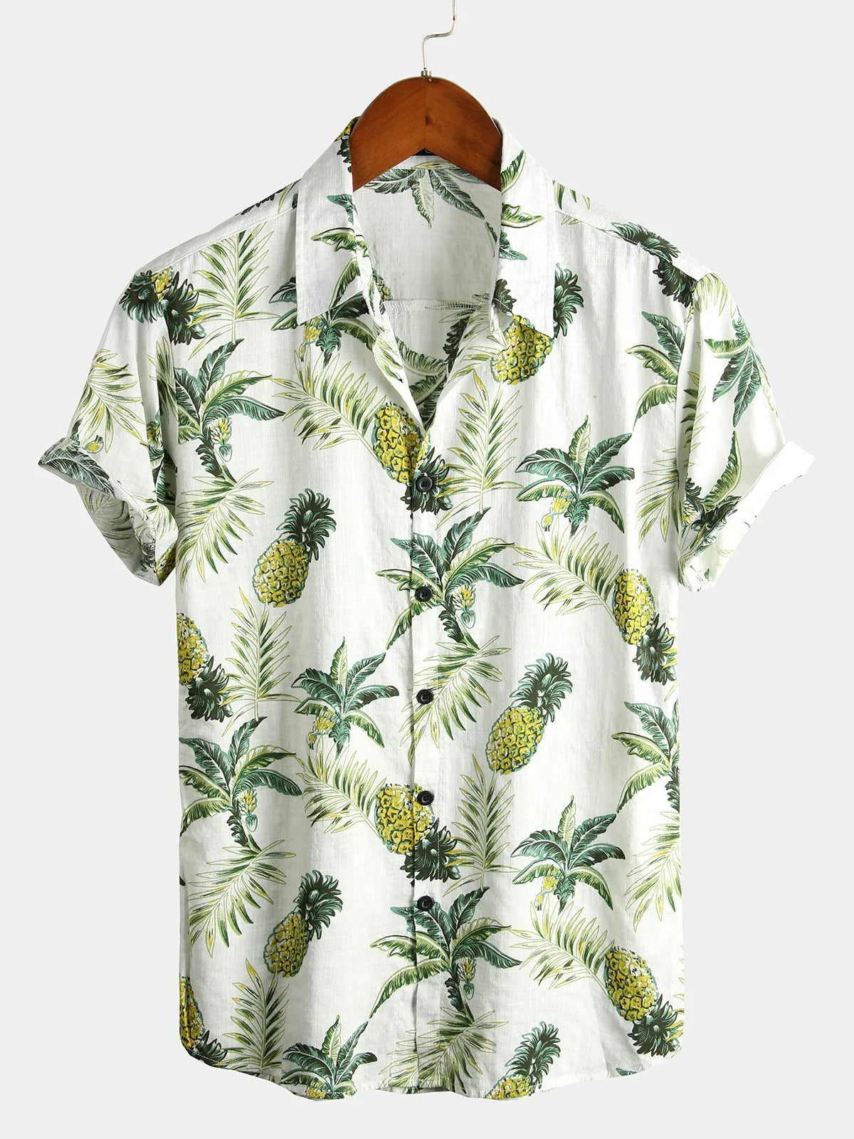 Rafello&Co | Men's Hawaiian Shirt in Cotton with Pineapple Print 
