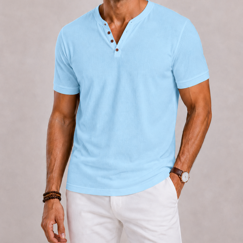 Men's V-Neck and Short-Sleeve Shirt