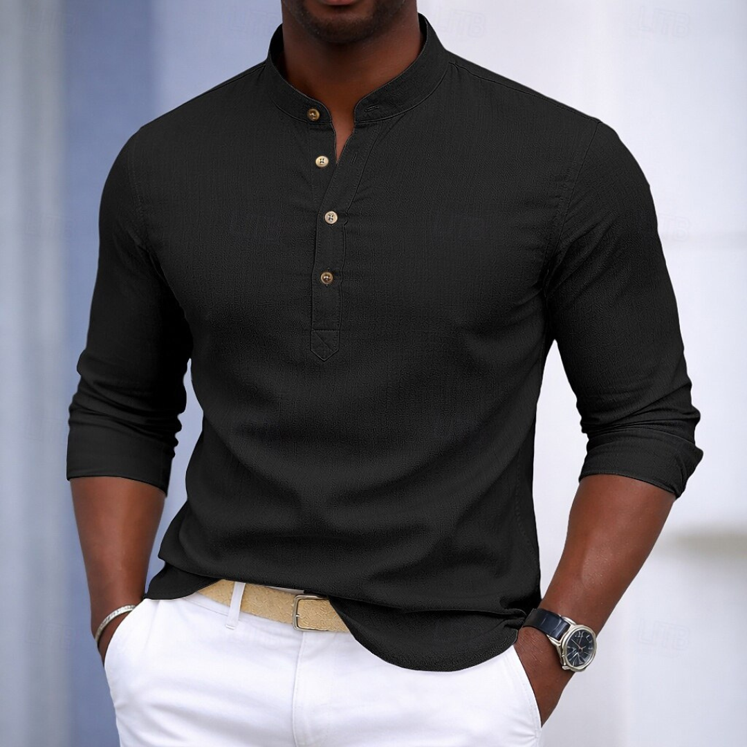Men’s Long Sleeve Henley Style Shirt