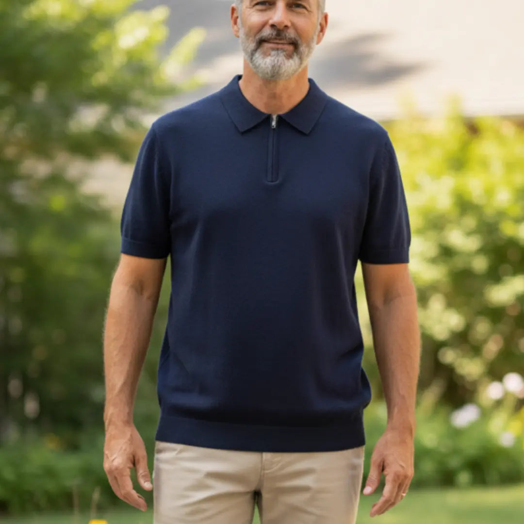 Marbella Zip-Up Polo Shirt Rafello&Co