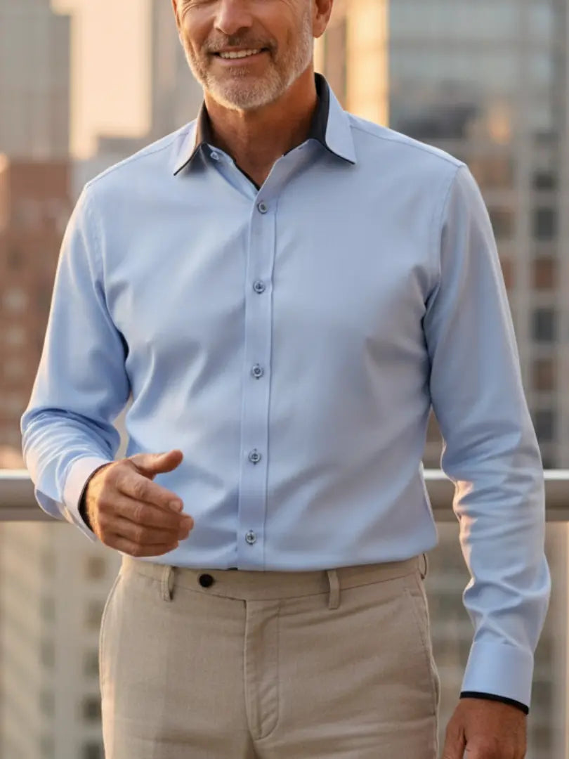 Rafello&Co | Klassiek Katoenen Shirt met Lange Mouwen Rafello&Co