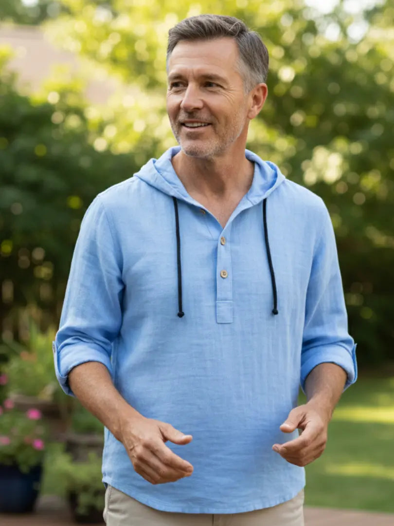 Rafello&Co | Casual Linnen Shirt met Capuchon Rafello&Co