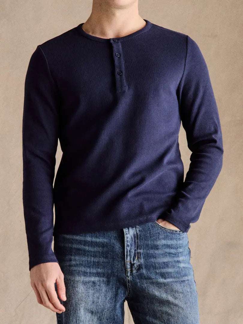Rafello&Co | Geribd Henley-shirt Rafello&Co