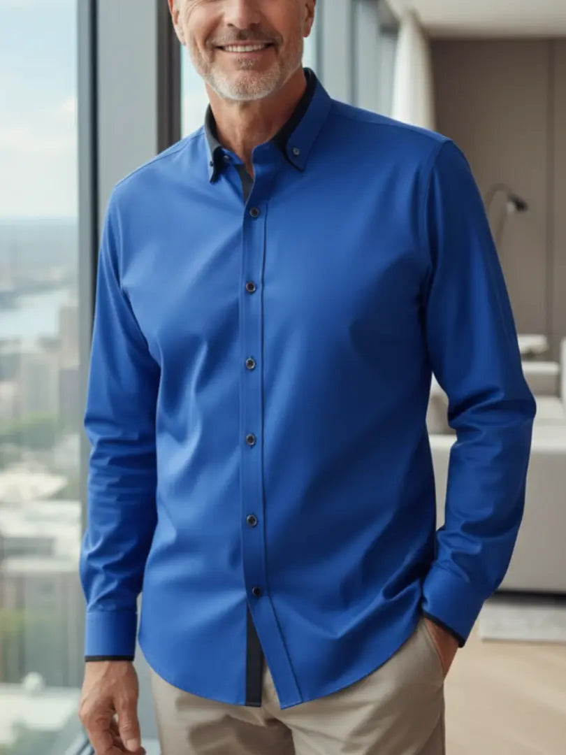 Rafello&Co | Klassiek Katoenen Shirt met Lange Mouwen Rafello&Co