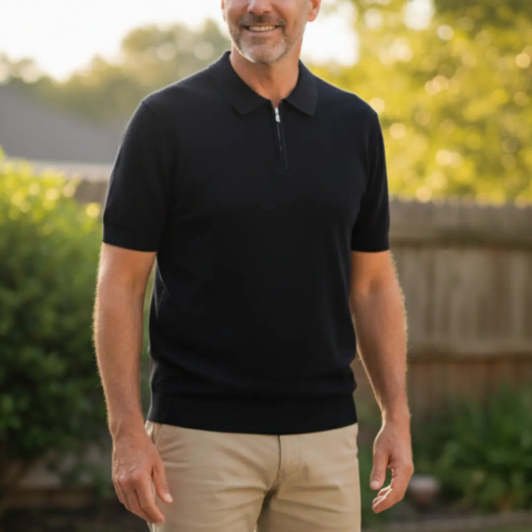 Marbella Zip-Up Polo Shirt Rafello&Co