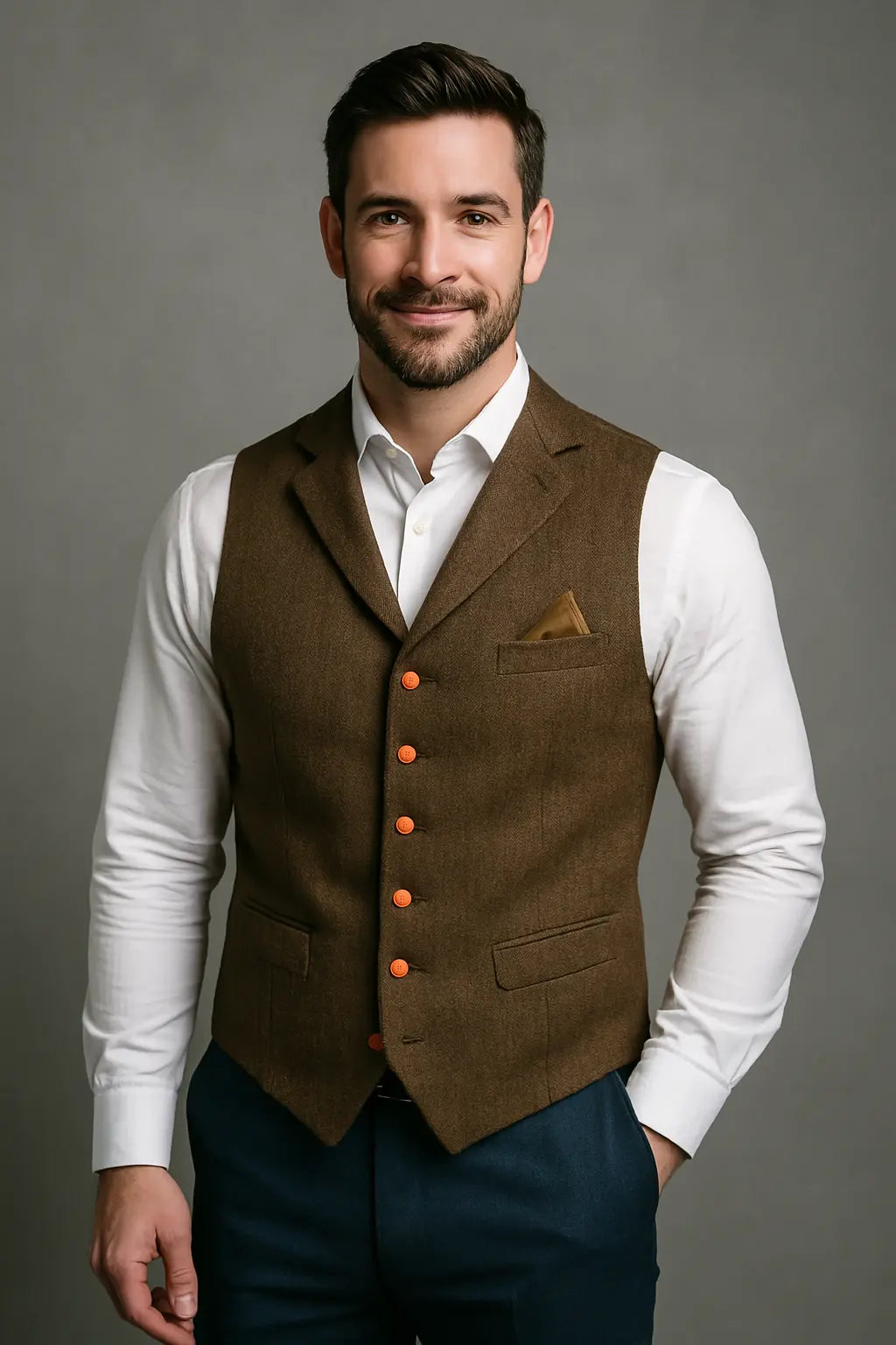 Rafello&Co | Logan Tailored Vest met Knopen en Klassieke Snit