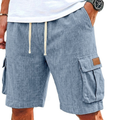 Men's Linen Cargo Drawstring Shorts