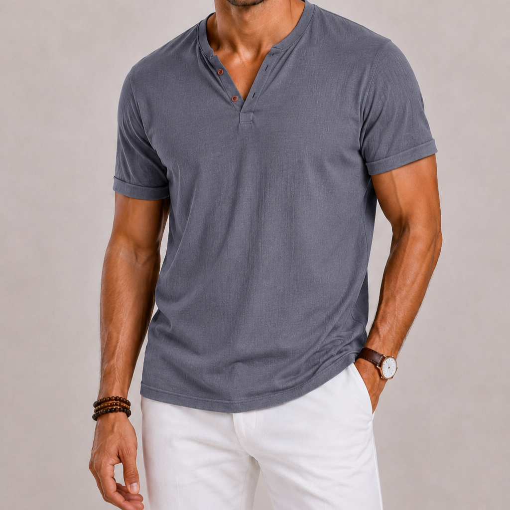 Men's V-Neck and Short-Sleeve Shirt