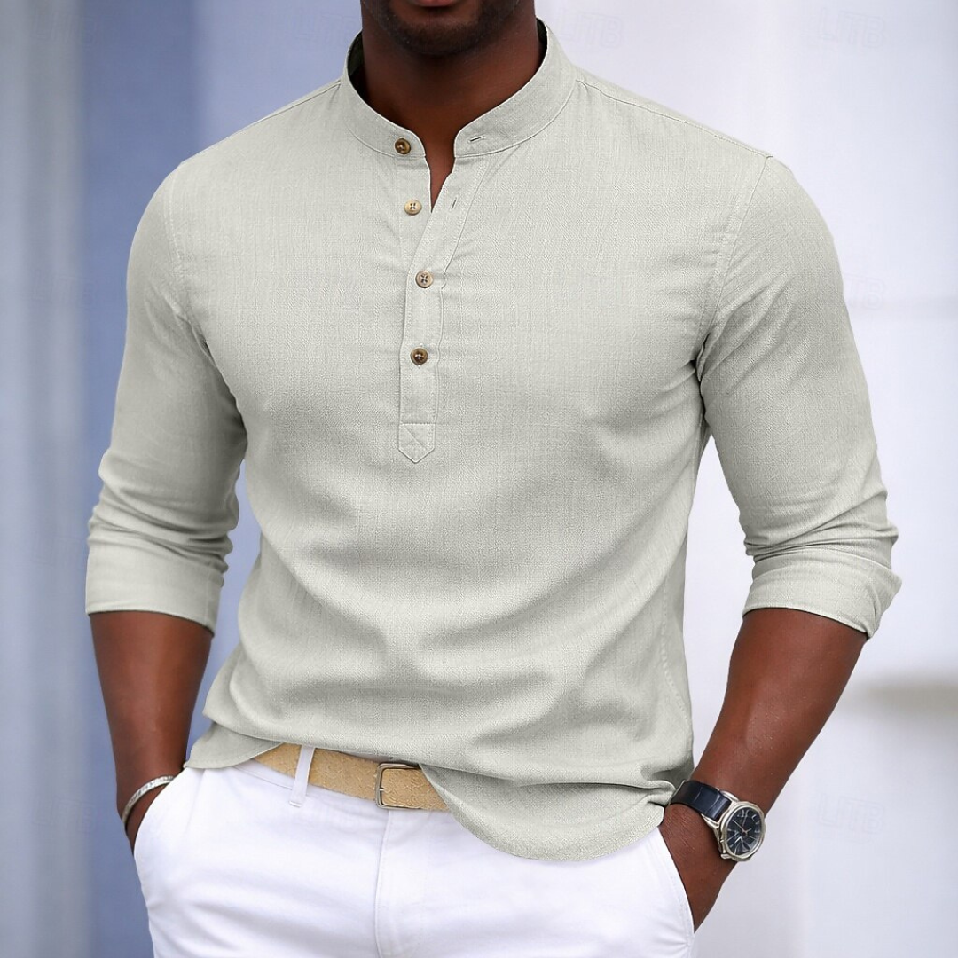 Men’s Long Sleeve Henley Style Shirt