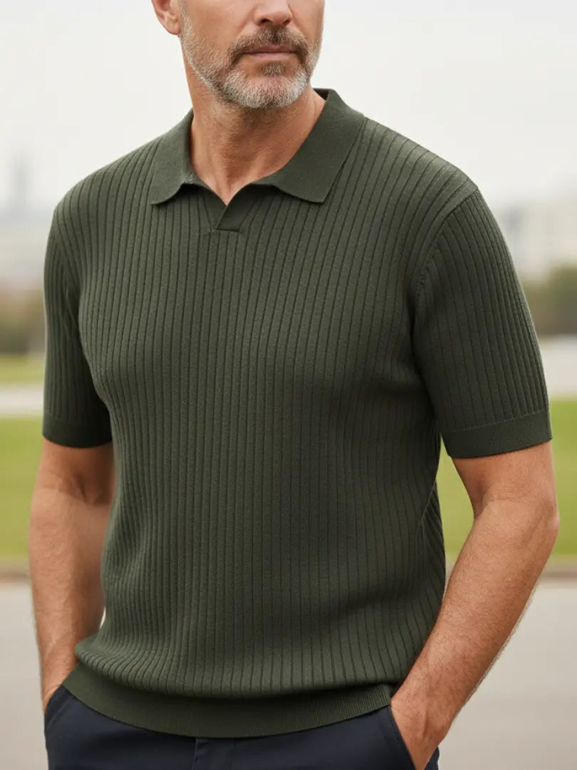 De Riviera – Geribde Gebreide Polo Rafello&Co