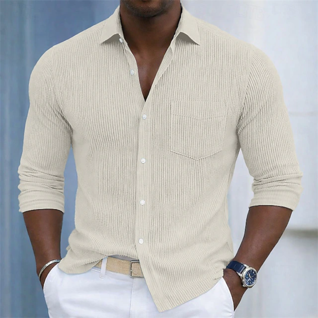 Heren Casual Corduroy Button-Up Overhemd