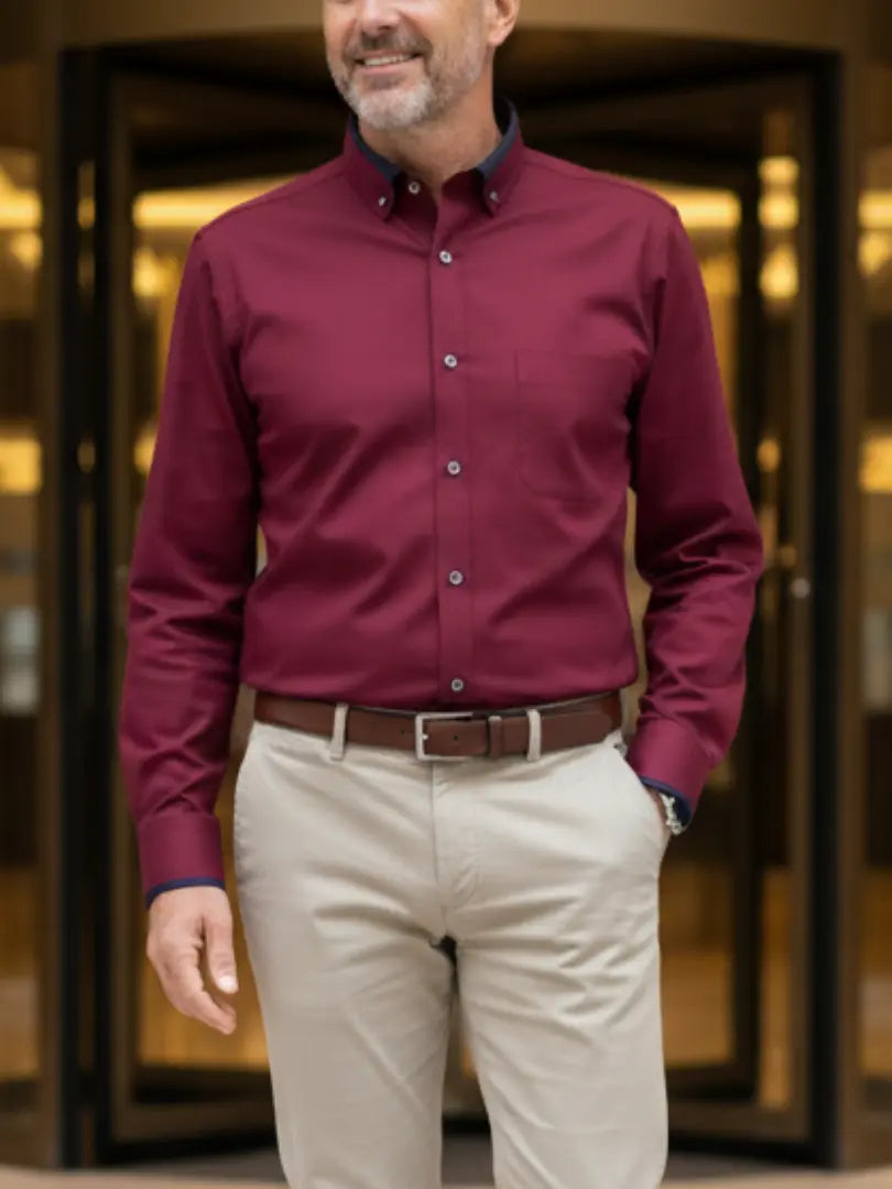 Rafello&Co | Klassiek Katoenen Shirt met Lange Mouwen Rafello&Co