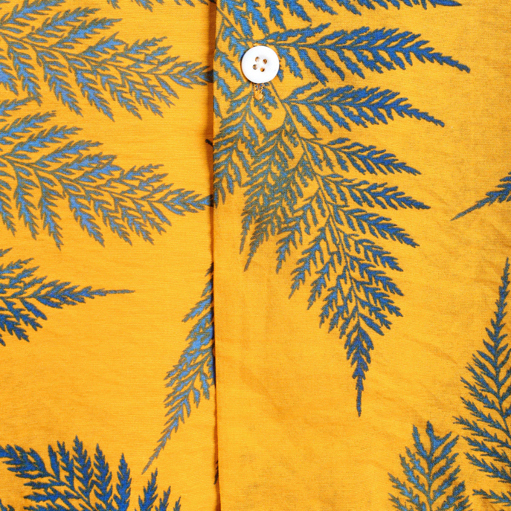 Men’s Tropical Leaf Print Short Sleeve Shirt