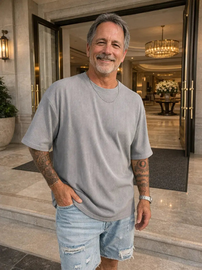 Rafello&Co | Oversize Ribstof T-shirt Rafello&Co