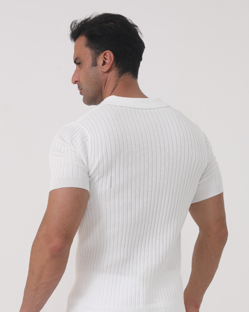 De Porto – Ribbed Mesh Polo