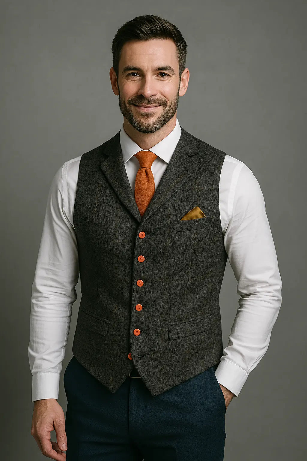 Rafello&Co | Logan Tailored Vest met Knopen en Klassieke Snit