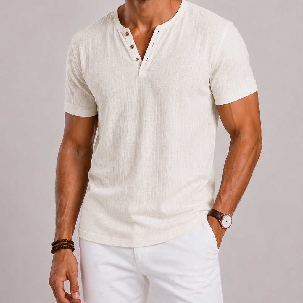 Men's V-Neck and Short-Sleeve Shirt
