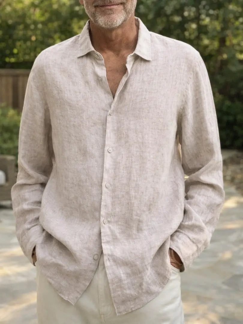 Stijlvol lichtgewicht linnen overhemd Rafello&Co