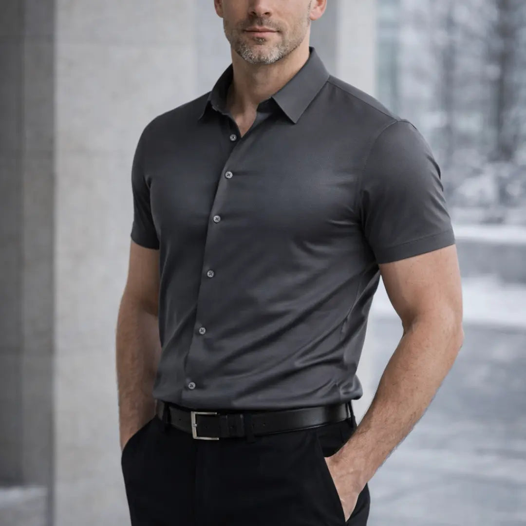 Rafello&Co | Korte Mouwen Shirt met 4-Way Stretch Rafello&Co