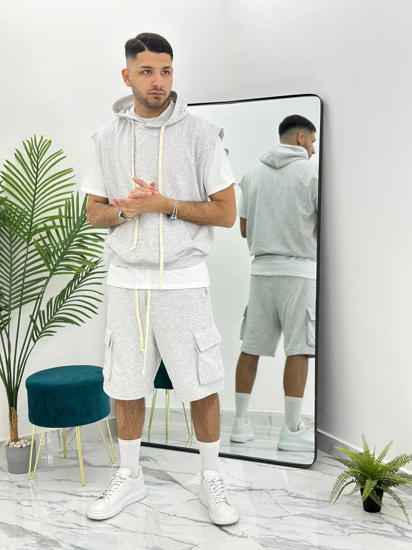 Rafello&Co | Sleeveless Hoodie & Cargo Short Set 