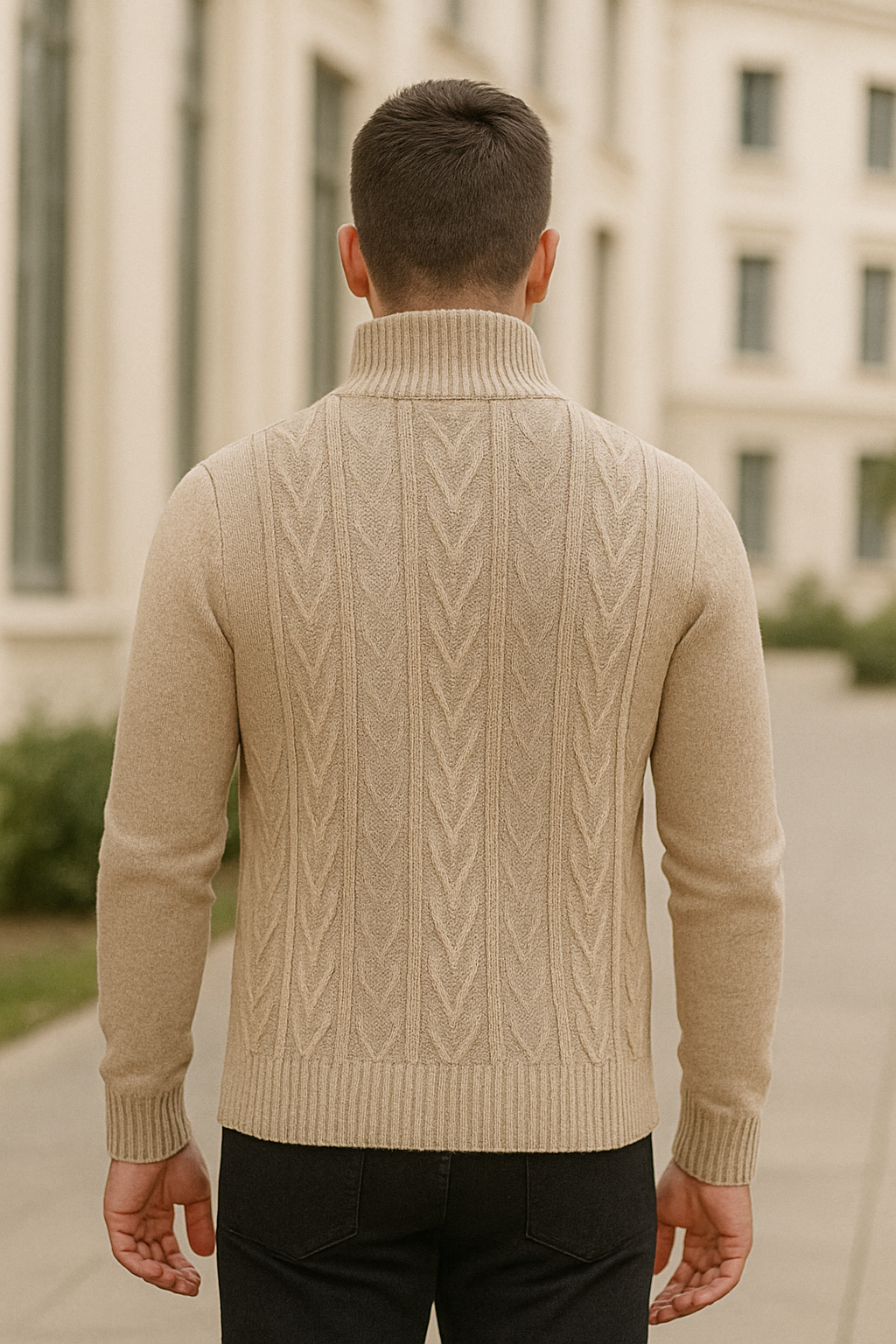 Rafello&Co | Gebreid Cashmere Wintervest met Rits