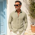 Pleated Linen Button Down Shirt