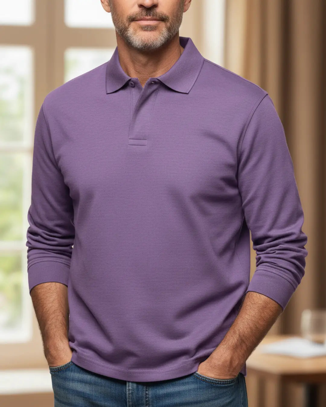 Rafello&Co | Klassiek Poloshirt met Lange Mouwen Rafello&Co