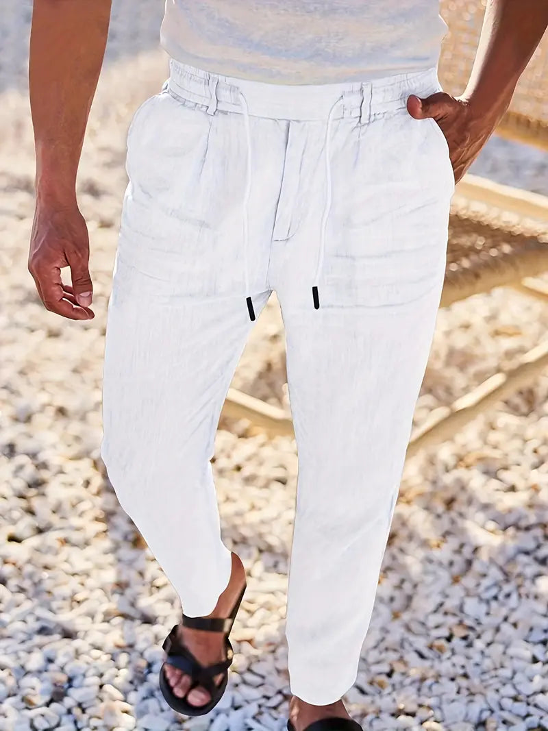 Men’s Linen Drawstring Trousers