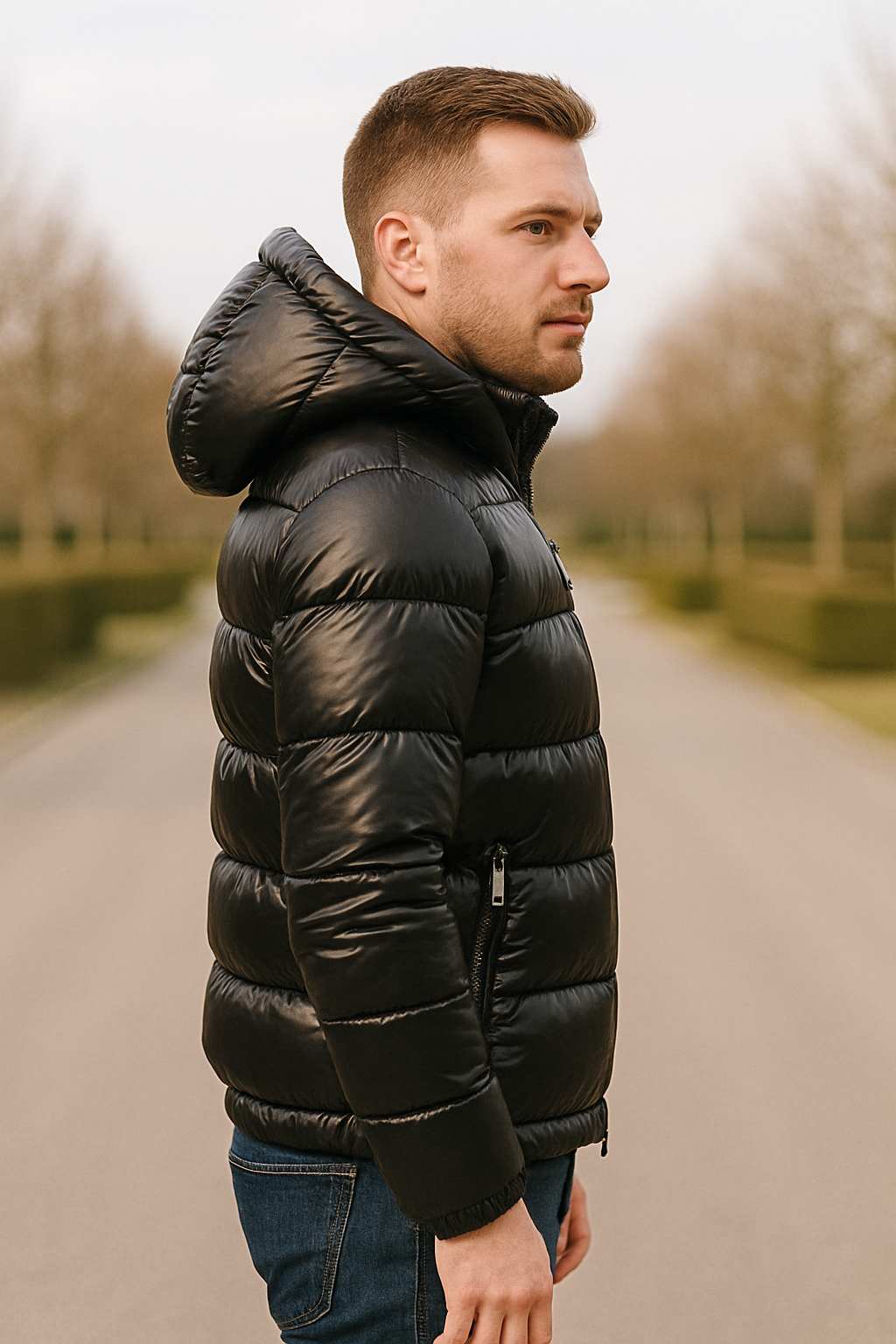 Rafello&Co | Lightweight Down Parka with a Glossy Finish