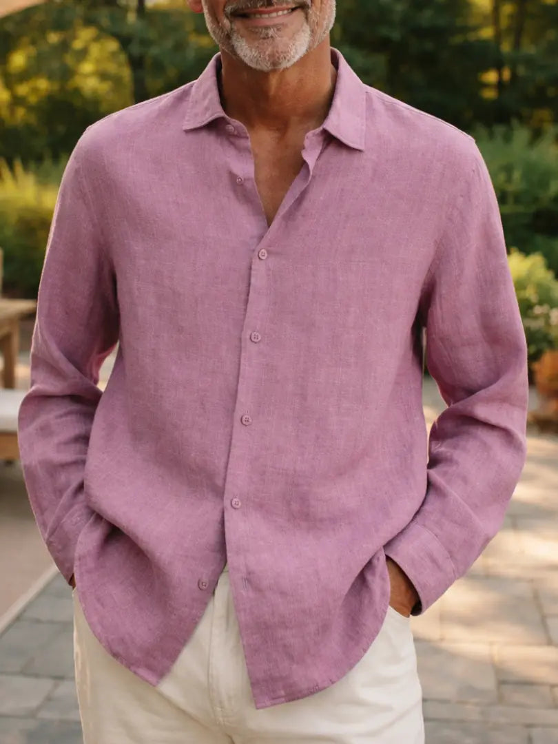 Stijlvol lichtgewicht linnen overhemd Rafello&Co