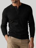 Classic Refined Ribbed Henley Shirt
