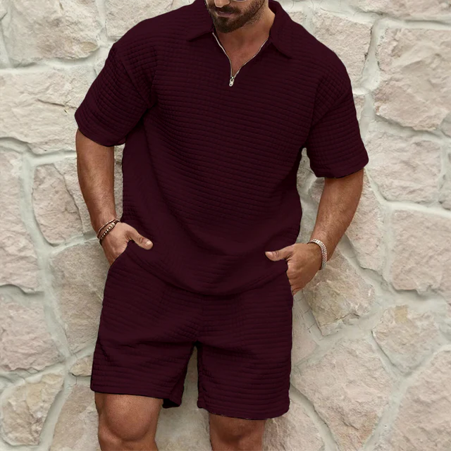 Heren Waffle Knit 2-delig Set