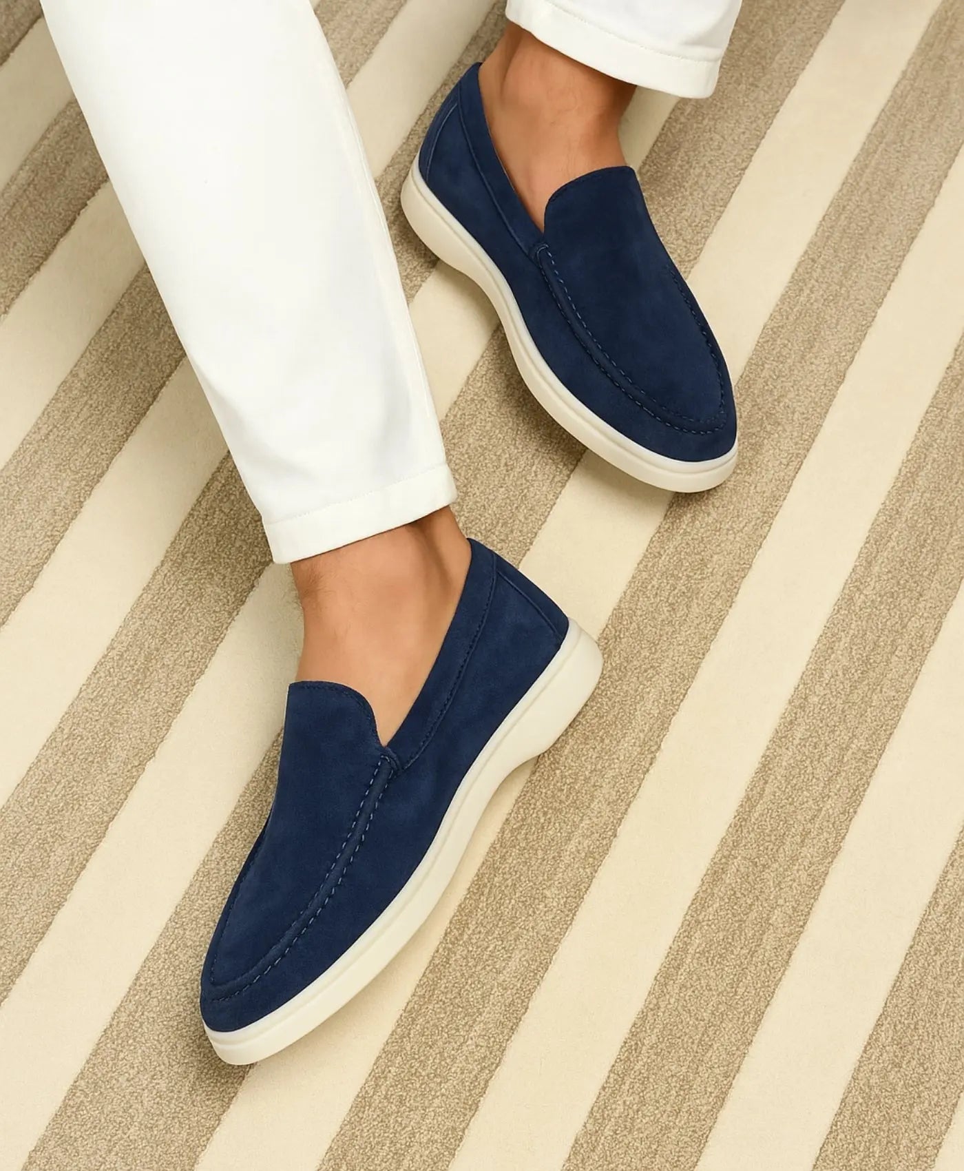 Loafers Yacht Club in suède – Marineblauw Rafello&Co