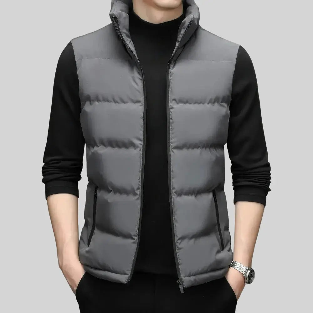 Rafello&Co | Mouwloos Vest met Opstaande Kraag Rafello&Co