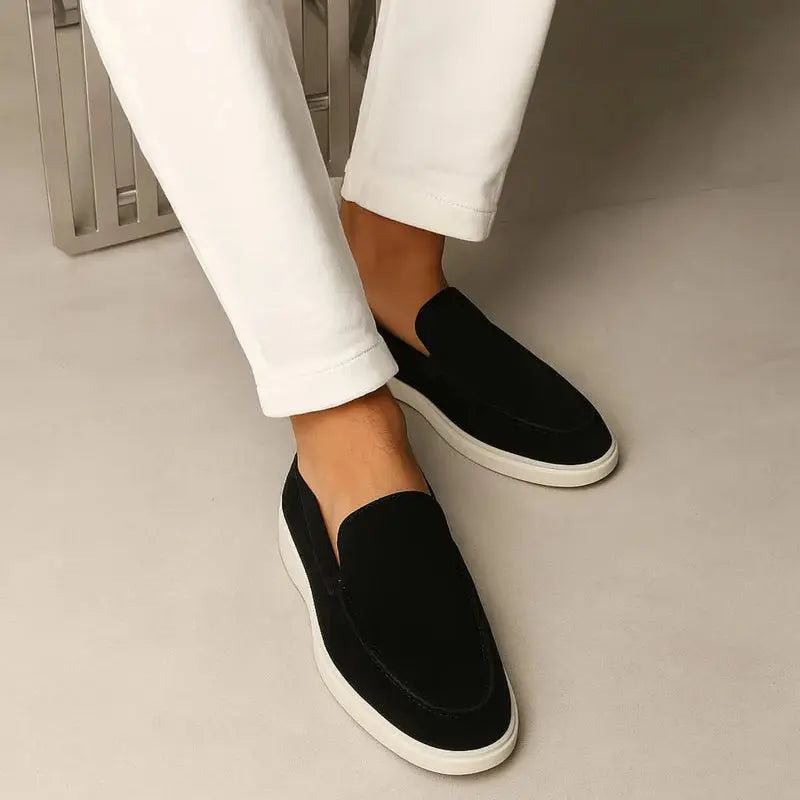 Loafers Yacht Club in suède – Zwart Rafello&Co