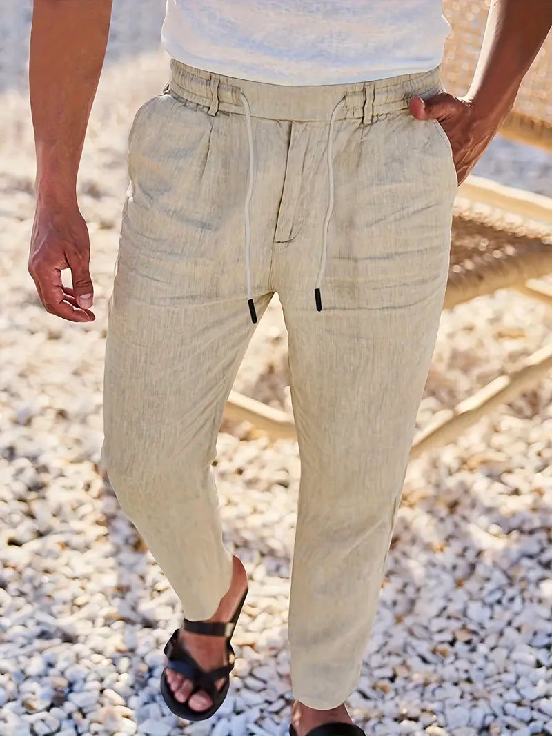 Men’s Linen Drawstring Trousers