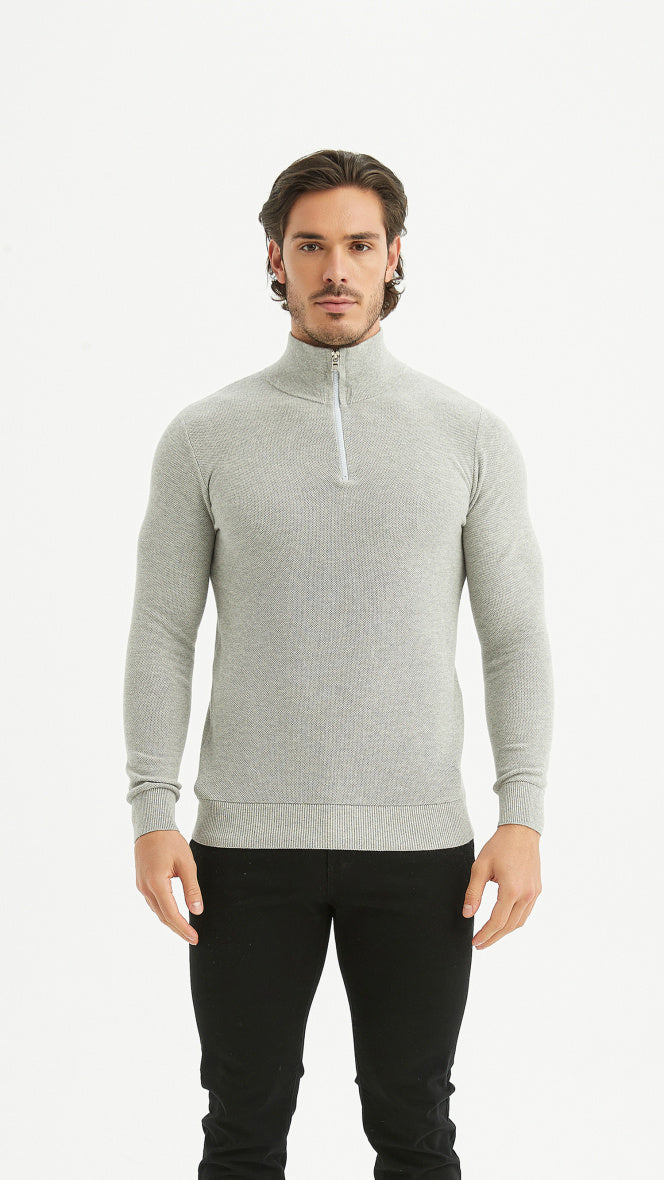 Cotton pique collar- Premium zip