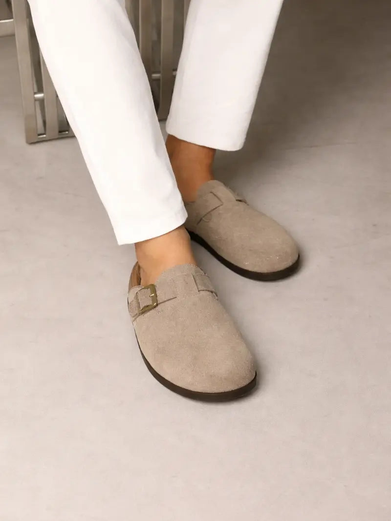 Vintage Suede houten klompen Rafello&Co