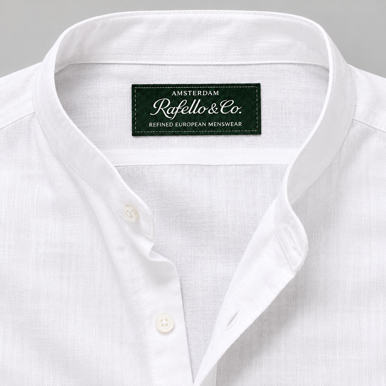 Men's Linen Shirt Stand-Up Collar