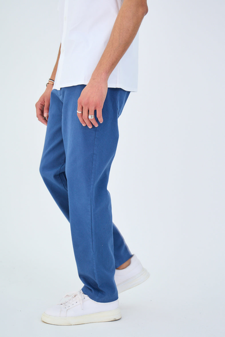 Straight Cut Trousers in Drill Cotton