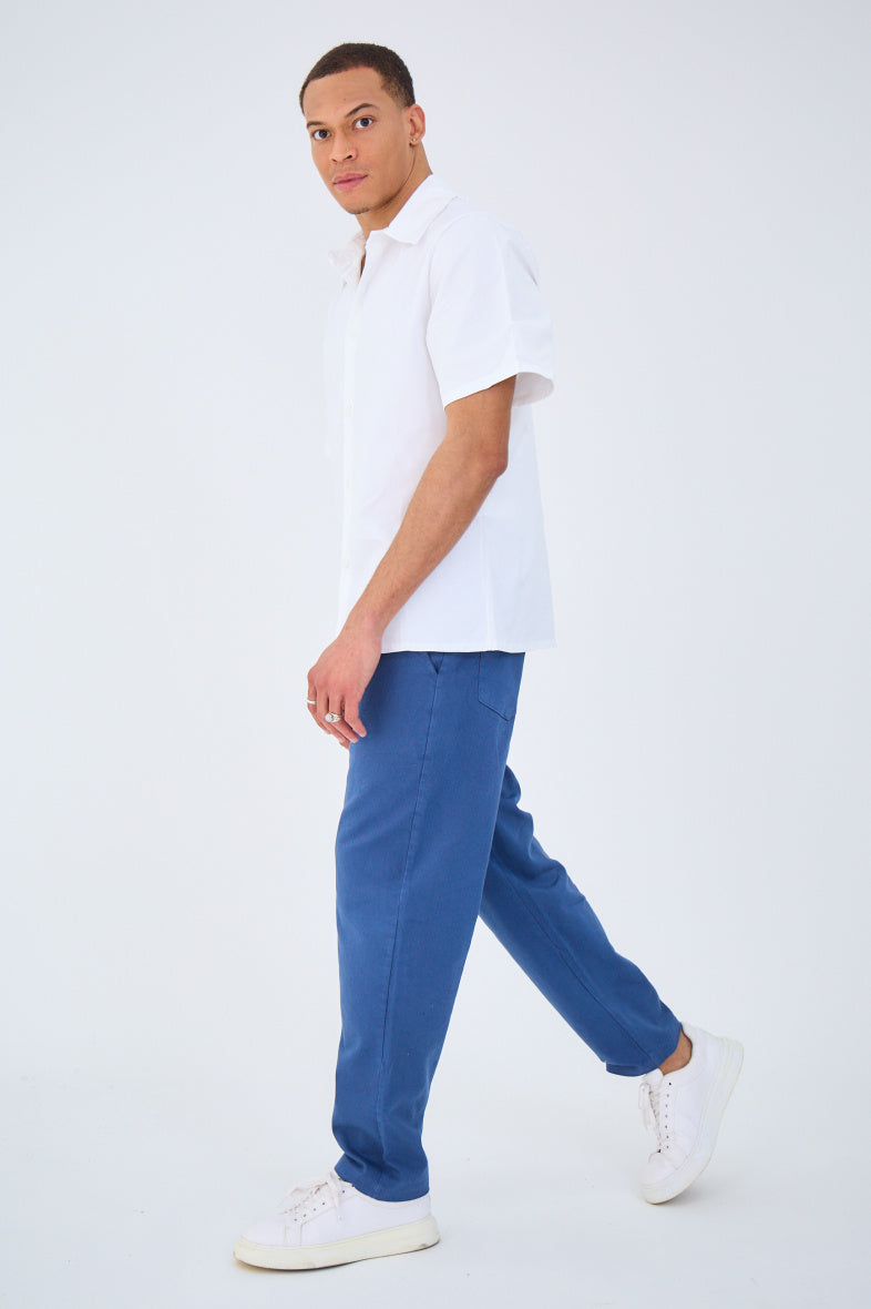 Straight Cut Trousers in Drill Cotton