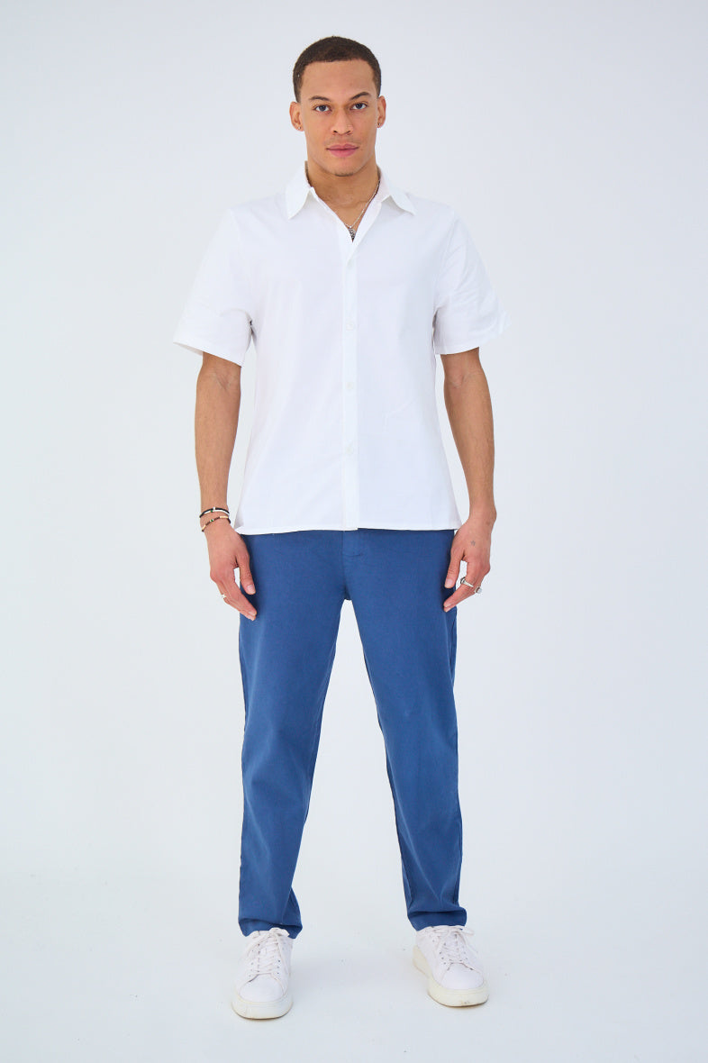 Straight Cut Trousers in Drill Cotton